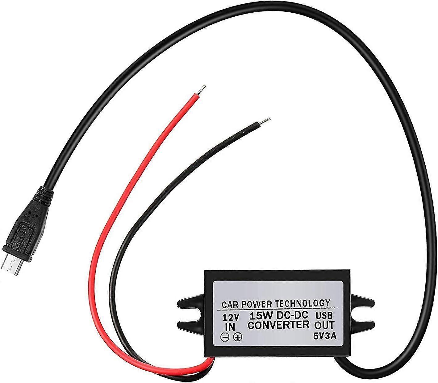 Tiardey Waterproof 12V to 5V Converter DC-DC Step Down Module Power Adapter Compatible with Raspberry Pi 4 Cellphone Car (USB Type-C Connector)