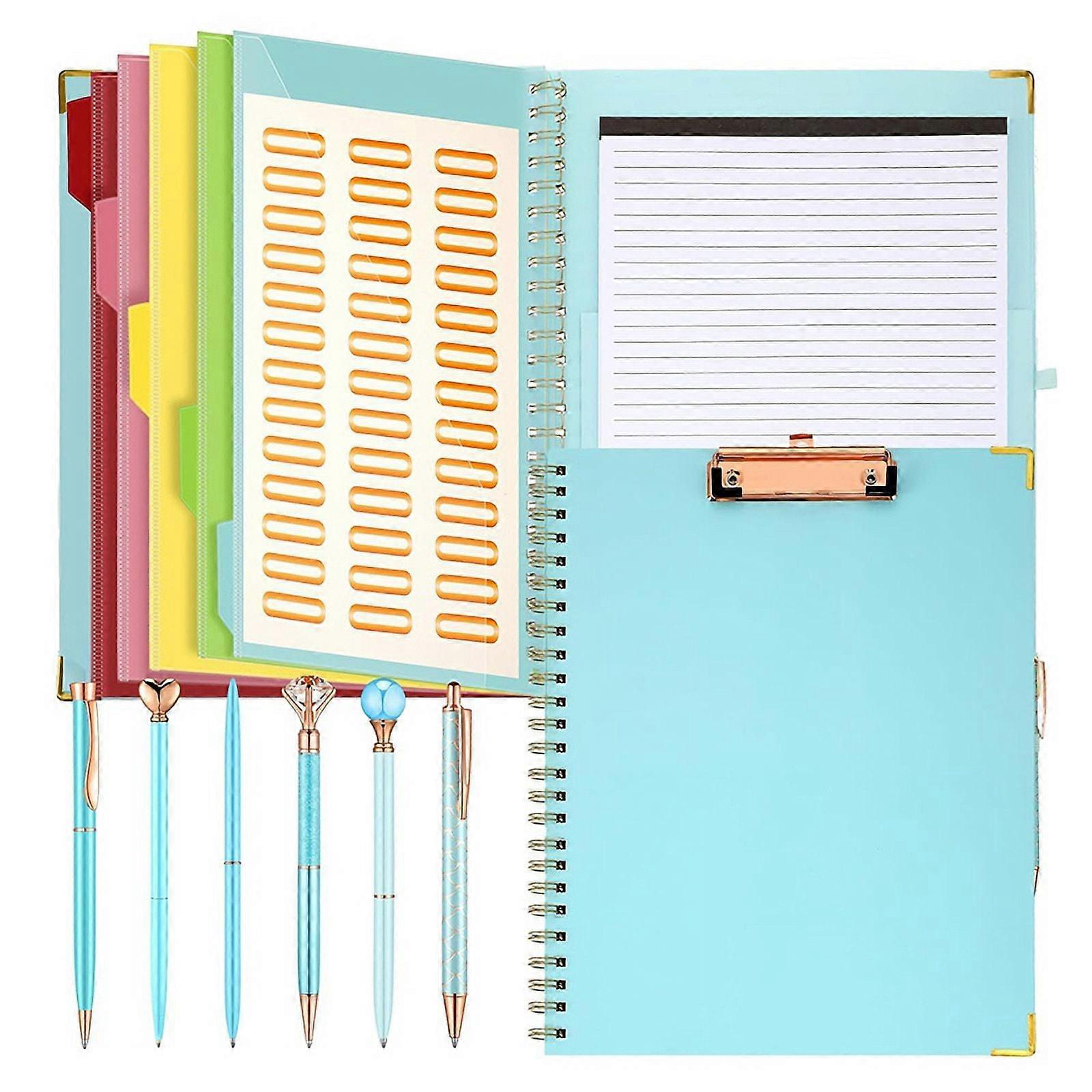 Refillable Notepad Ballpoint Pen Set,5Dividers A