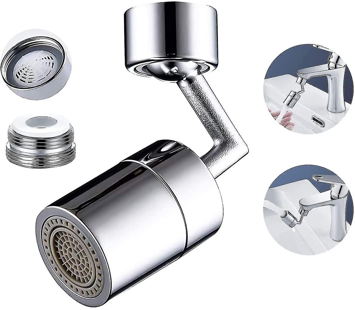 Faucet With Universal Splash Filter, 720  Swivel, Wide Angle Aerator, Dual