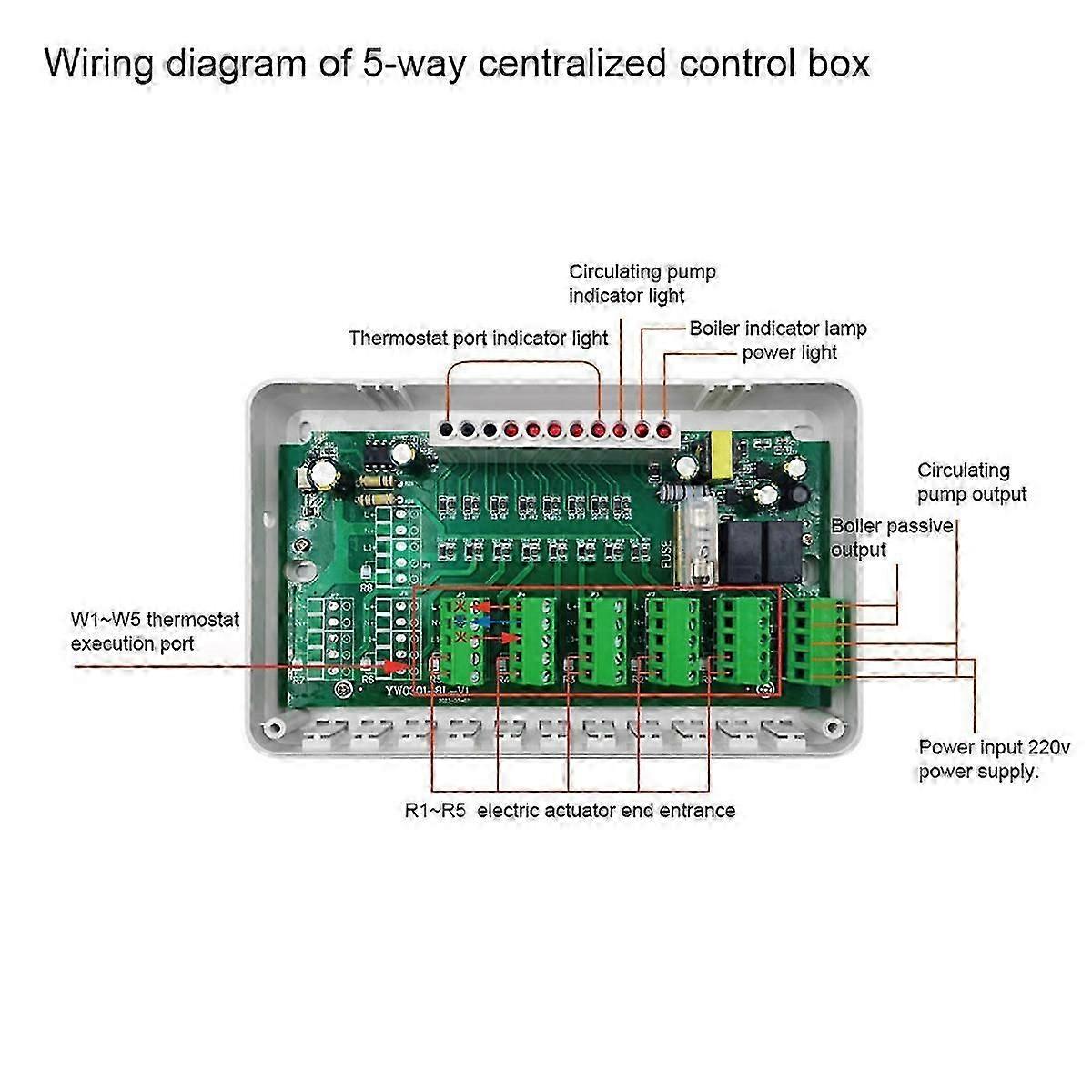 1pc 8 Zone Central Heating Controller Floor Hot Water System 8-Way