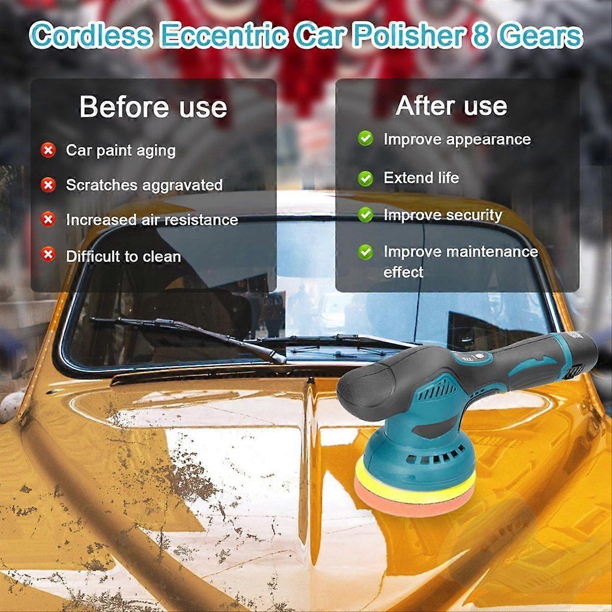 19Pcs Lithium Battery Polisher Car Detailing Polisher Waxing Machine Motor Electric Sander Lithium