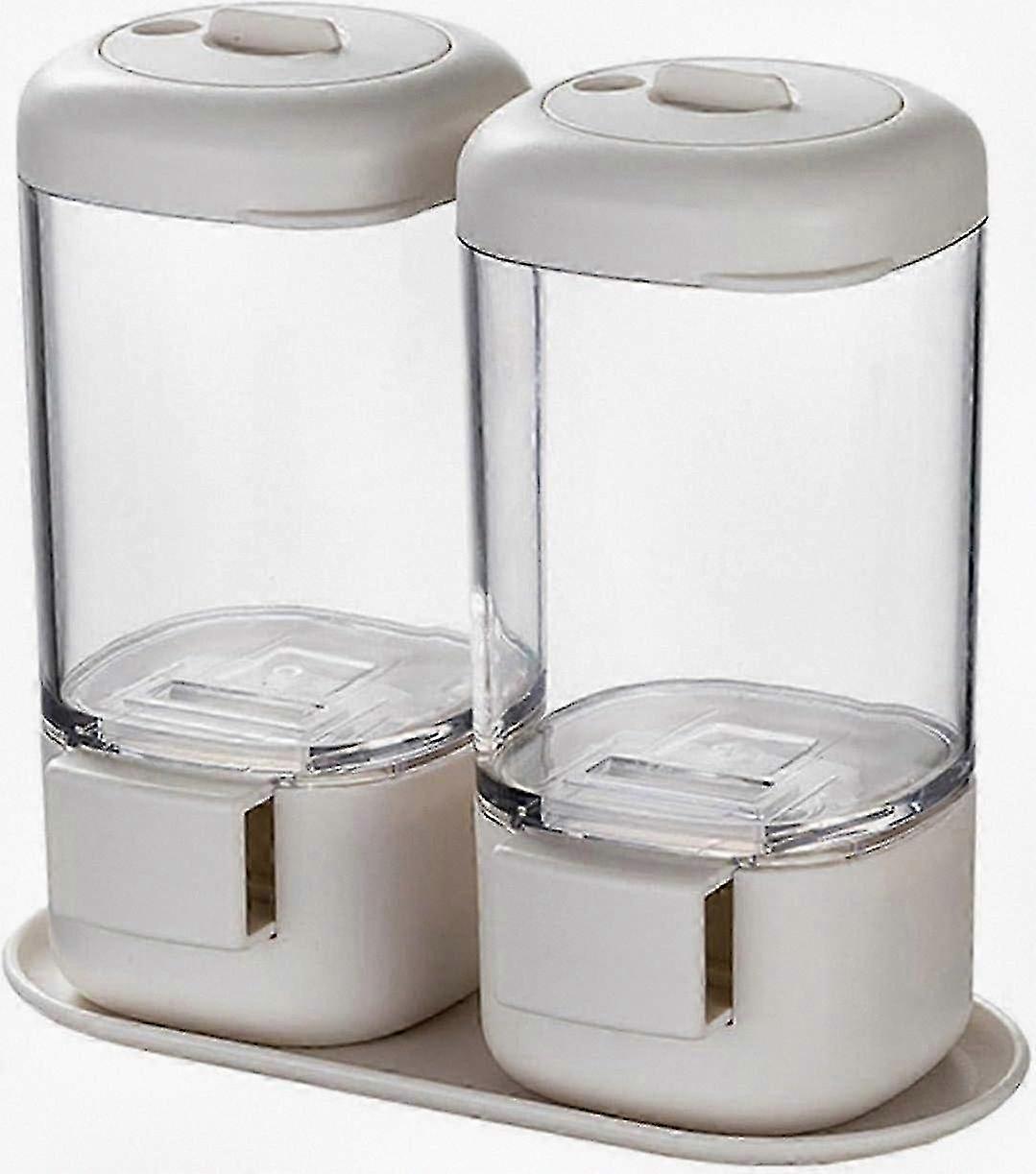 Saleros y pimenteros de plástico ajustables con tapa - Almacenamiento de especias para uso en la cocina