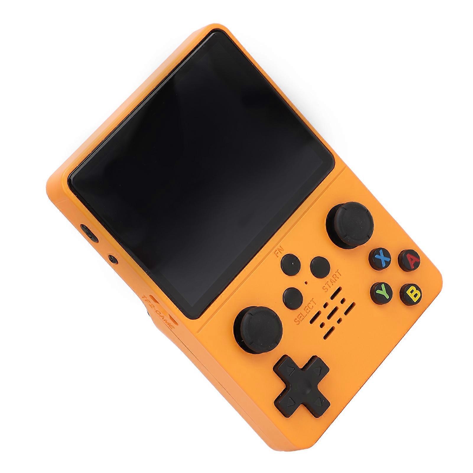 R35s Game Console 3.5 Inch 640x480 IPS HD Screen RK3326 1.5GHZ Supports 20 Mainstream Simulators Dual Joystick 3500mAh Handheld Game Console Orange 1