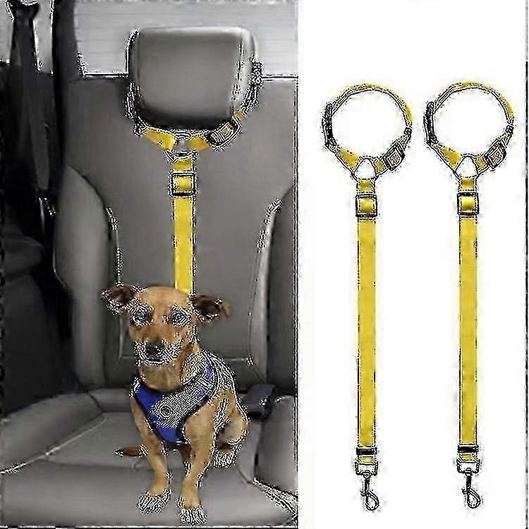 Pet Seat Belt For Car - Adjustable Dog Safety Harness With Elastic Buffer