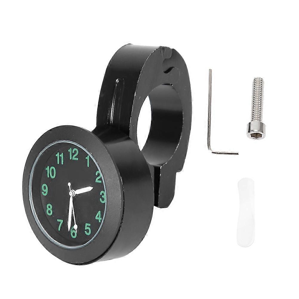 Handlebar mount clock for bikes - Universal metal watch accessory (Black)