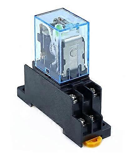 DPDT Micro Mini Relay 1Piece, 12V 24V DC/110V 220V AC Coil With Socket, General Purpose (Size AC 220V)