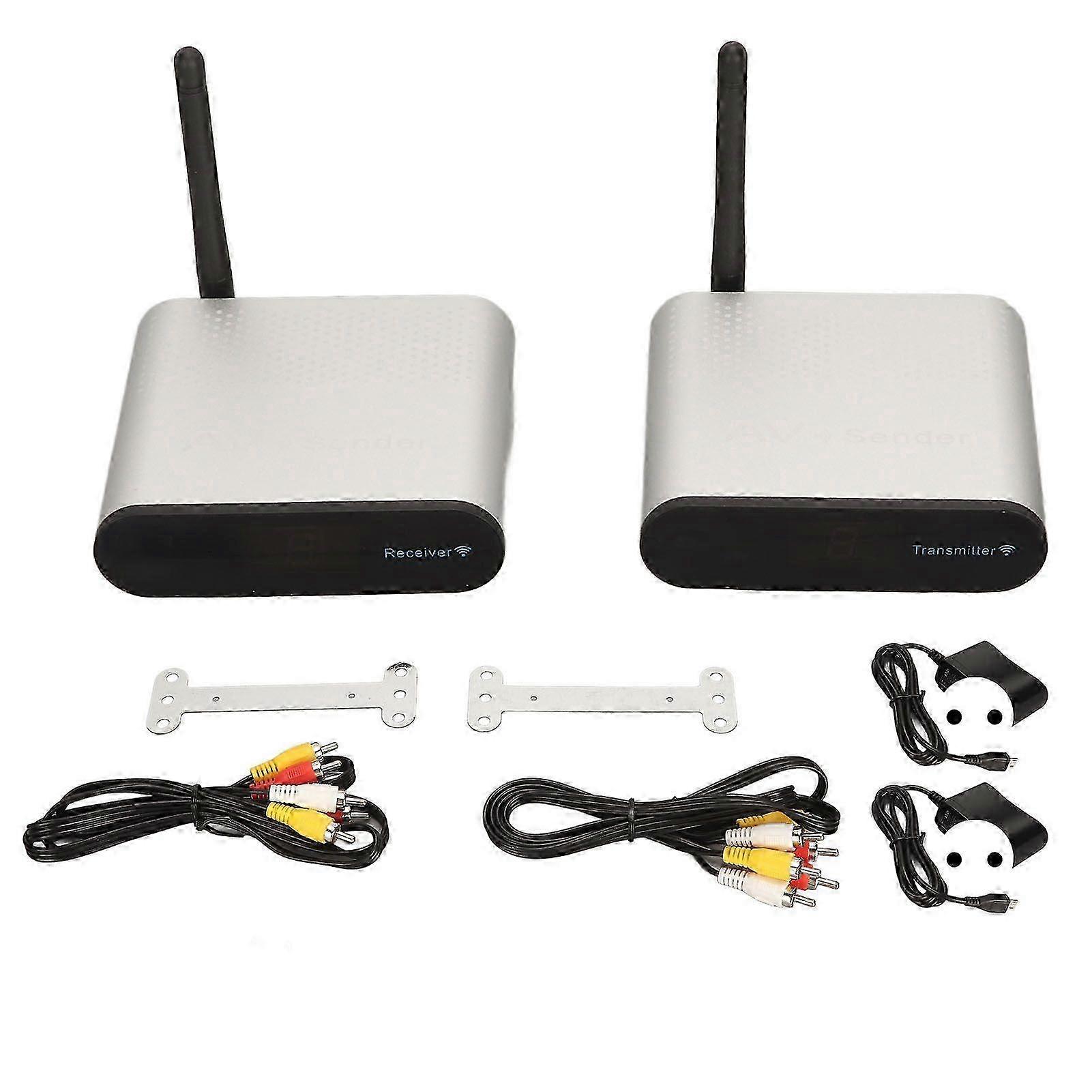 AV Transmitter Receiver 8 Channel 5.8GHz Wireless RCA Sound Video Sender Receiver for DVD Camera TV 100240V EU Plug