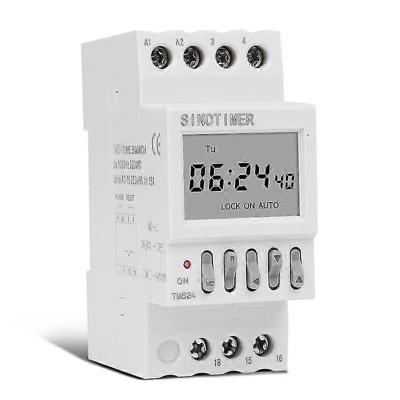 Sinotimer Tm624 Digital Timer Switch 40-group Time-controlled Ringer Din Rail Mount 220v Timer Rela