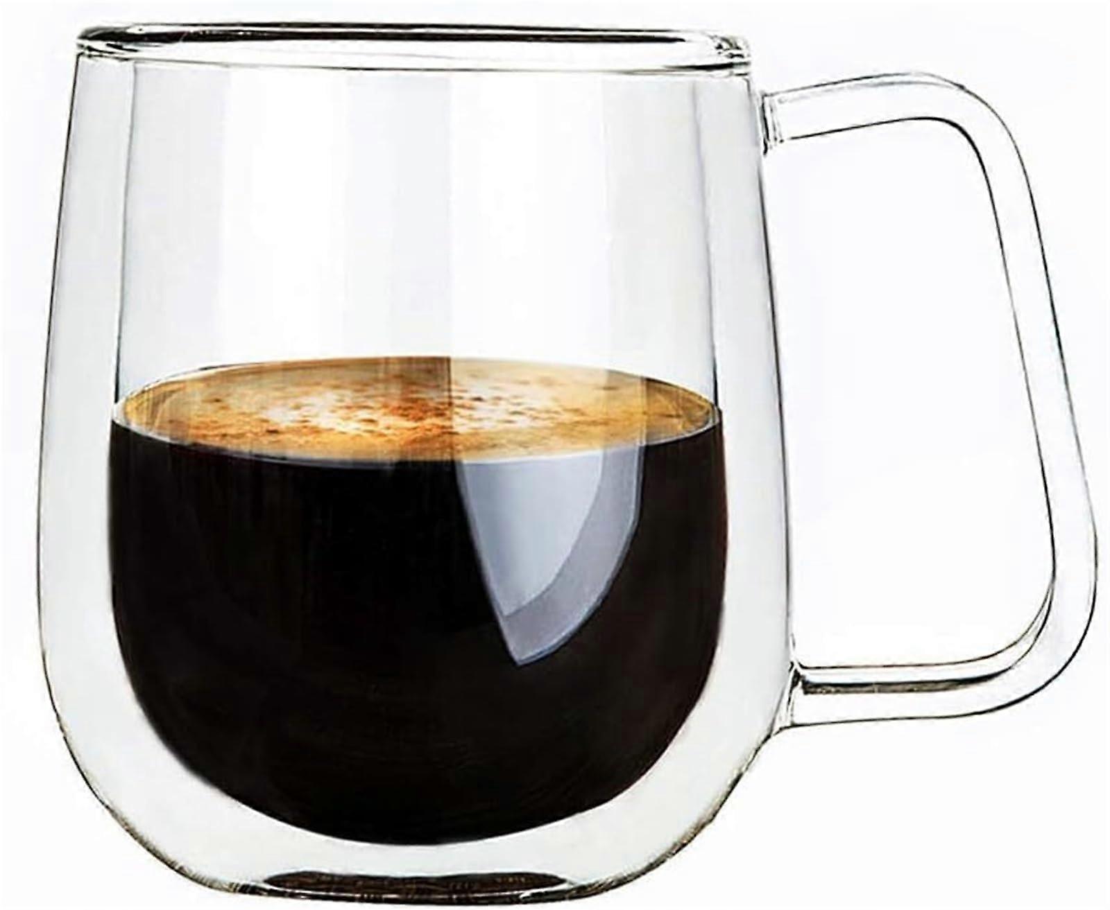 Water Glasses DoubleWall Glass Coffee Cup With Practical Handle For Hot And Cold Drinks Cappuccino Latte Espresso