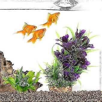 2025 Aquarium Plantes Artificielles en Plastique G-267Q1 Violet 7x5x22cm