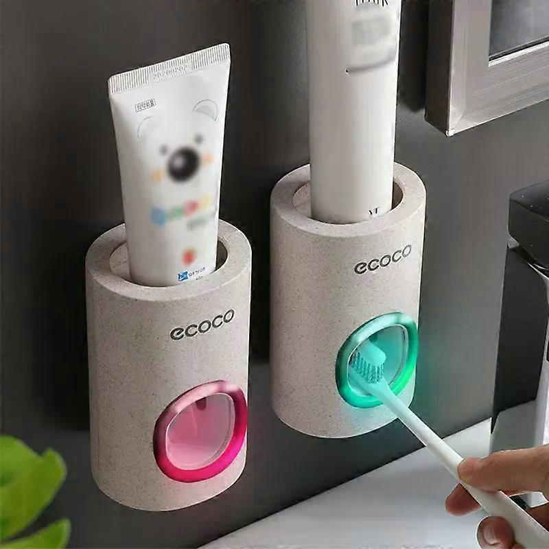 Automatic Toothpaste Dispenser Dust-proof Toothbrush Holder Wall Mount Stand Toothpaste Squeezer Bathroom Accessories Set