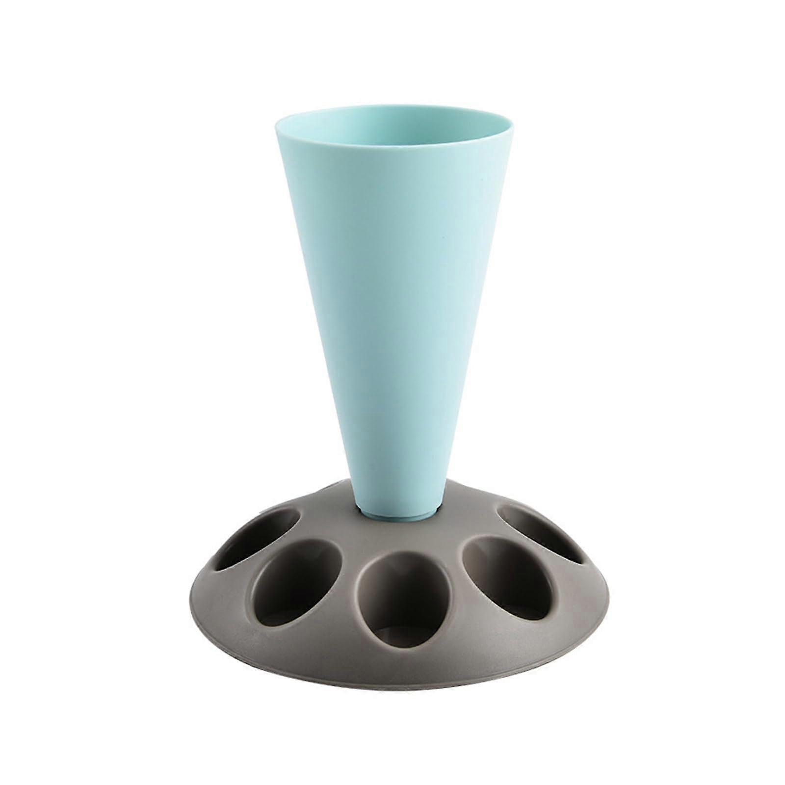 Piping Bag Display Stand With Nozzle Storage Holder, Textured Finish, Lake Blue, For Baking, Cream Filling Solution