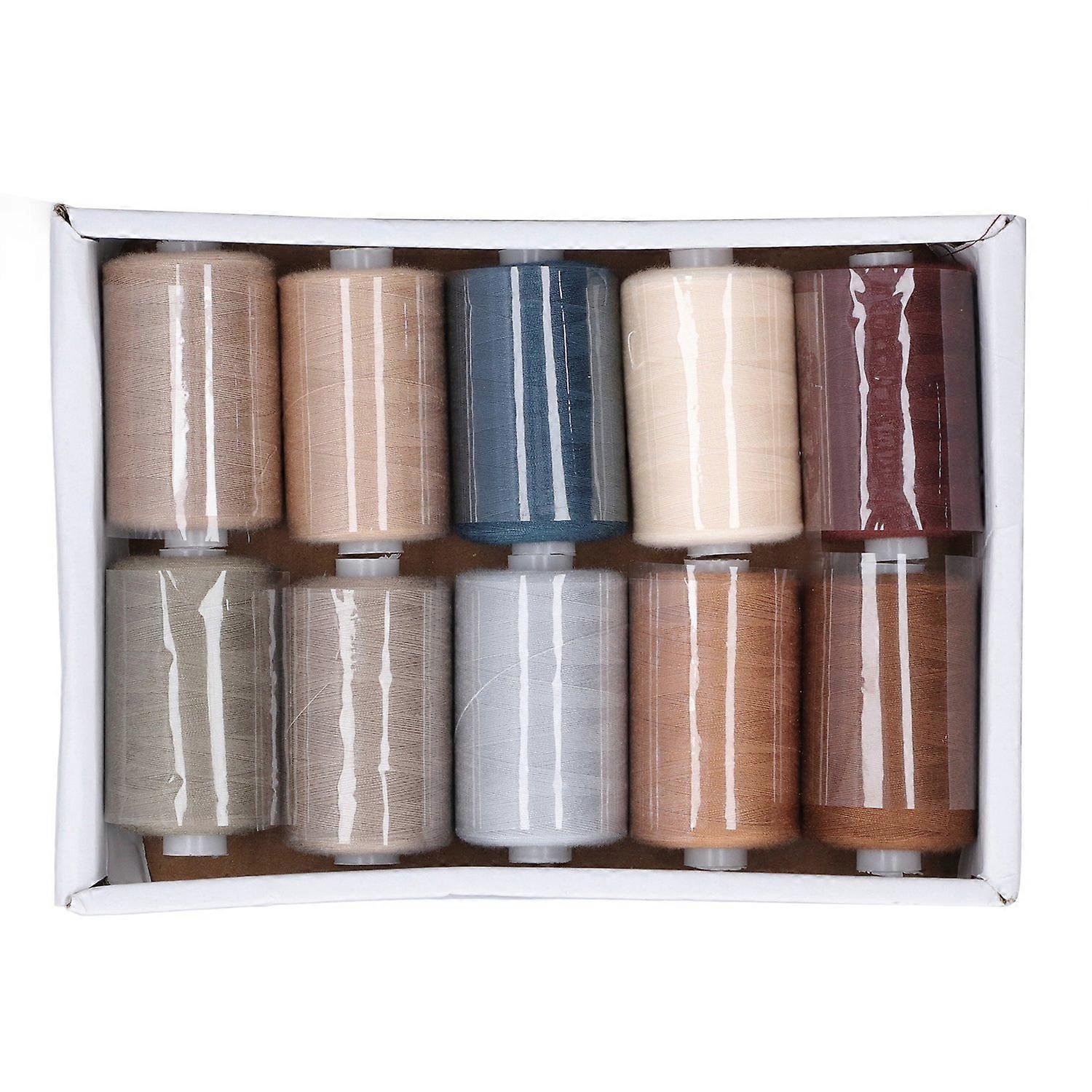 Sewing Machine Thread 10 Color Gray Series Excellent Tensile Strength Polyester Embroidery Tools