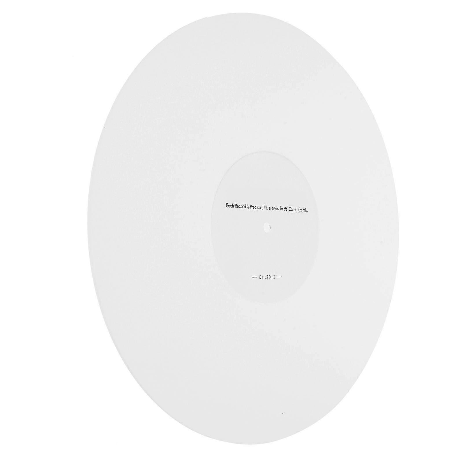 Turntable Platter Mat Vibration Control Static Elimination 3mm Thick Acrylic White Turntable Enthusiasts 1Pack