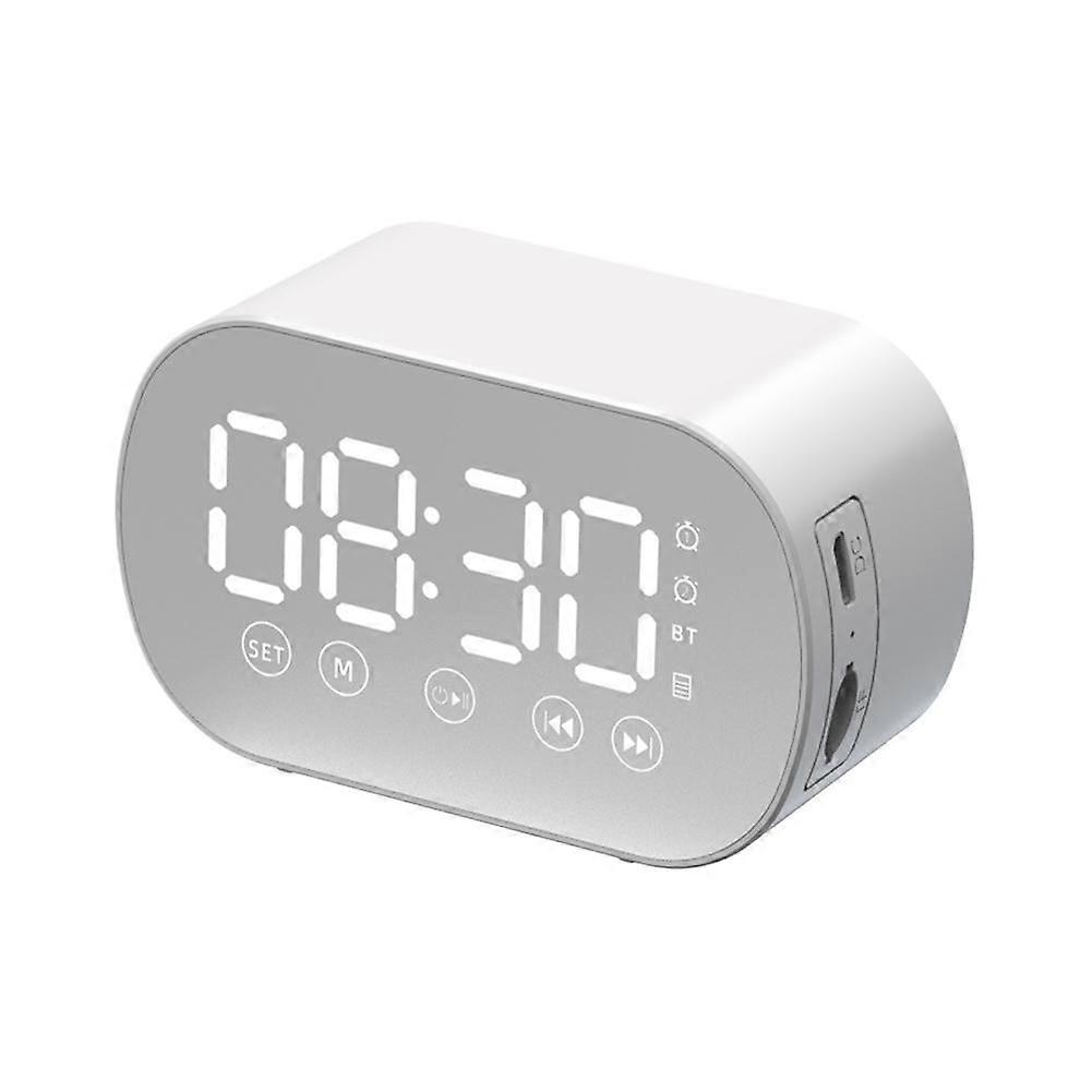 Portable Bluetooth Speaker with Alarm Clock Mirror and Card Player Waterproof Outdoor Music Companion