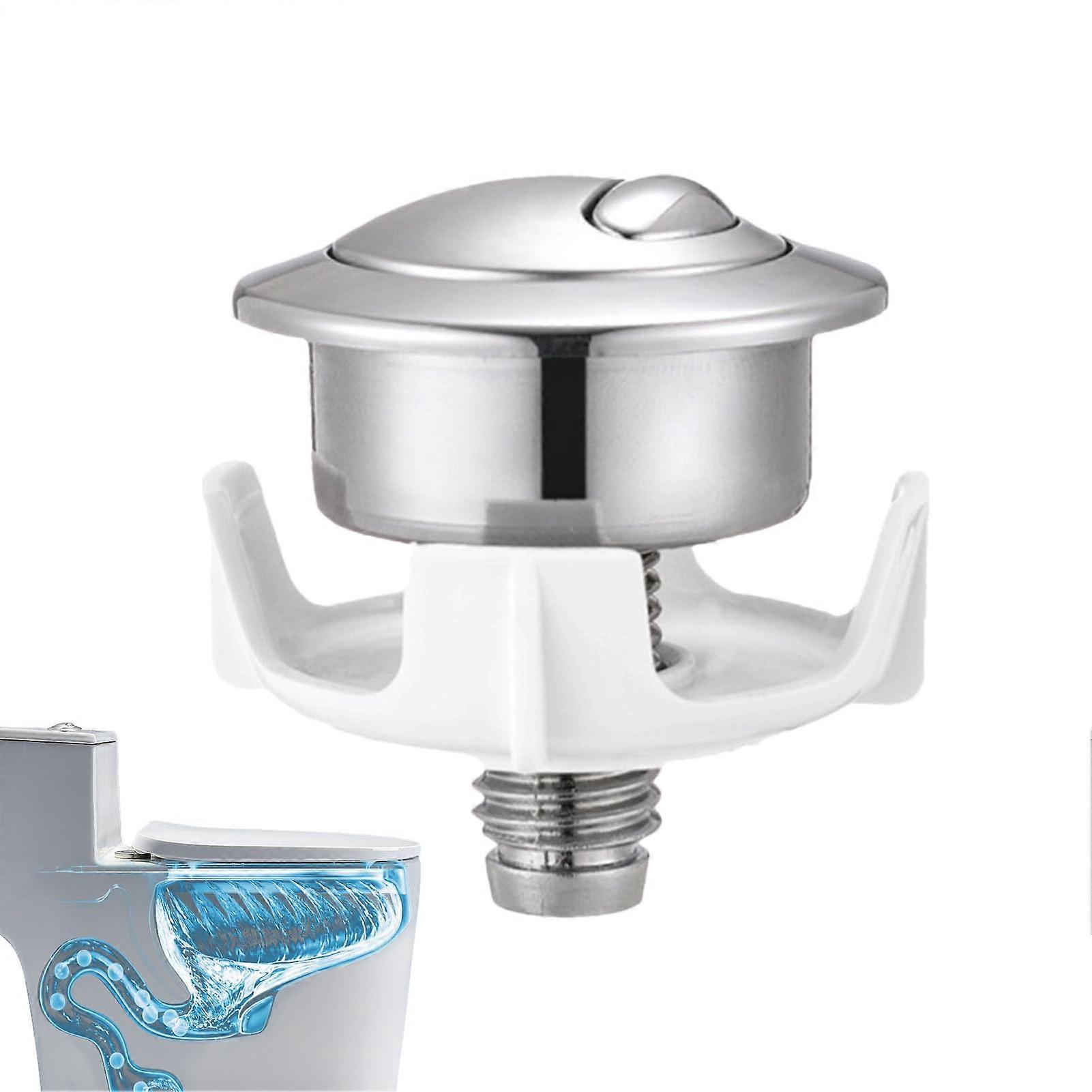 Replacement Water Flush Knob, WaterSaving Flush Parts for Flow Toilets, Two Flush Parts Kit, Sealing Reservoir Silver