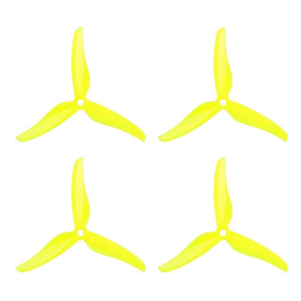Hélice T5146 de 5 polegadas com 3 pás, rotação CW e CCW, para drone RC FPV, amarela.
