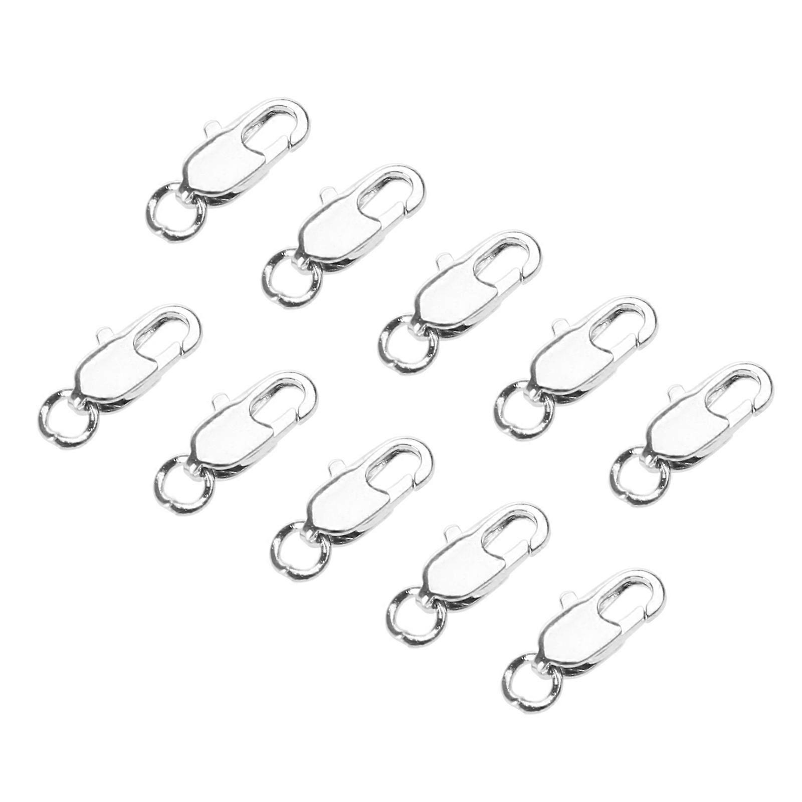 Pacote de 10 Ganchos de Fecho de Lagosta com Anéis de Salto Abertos Kits de Descobertas para Fazer Joias Conector para Colares de Pulseira 10mm único C