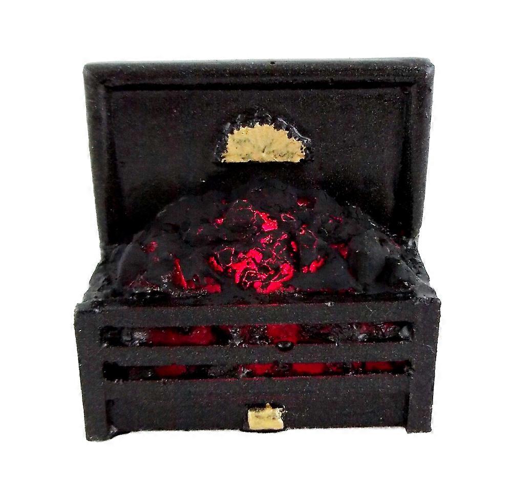 娃娃屋爱德华时代太阳发光煤火微型壁炉配件12v