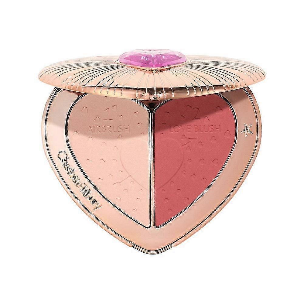 Paleta de Blush em Formato de Coração com Dois Tons para uma Cor Natural e Gradiente nas Bochechas e Volume Facial Aumentado. Ideal para Todos os Tipos de Pele.
