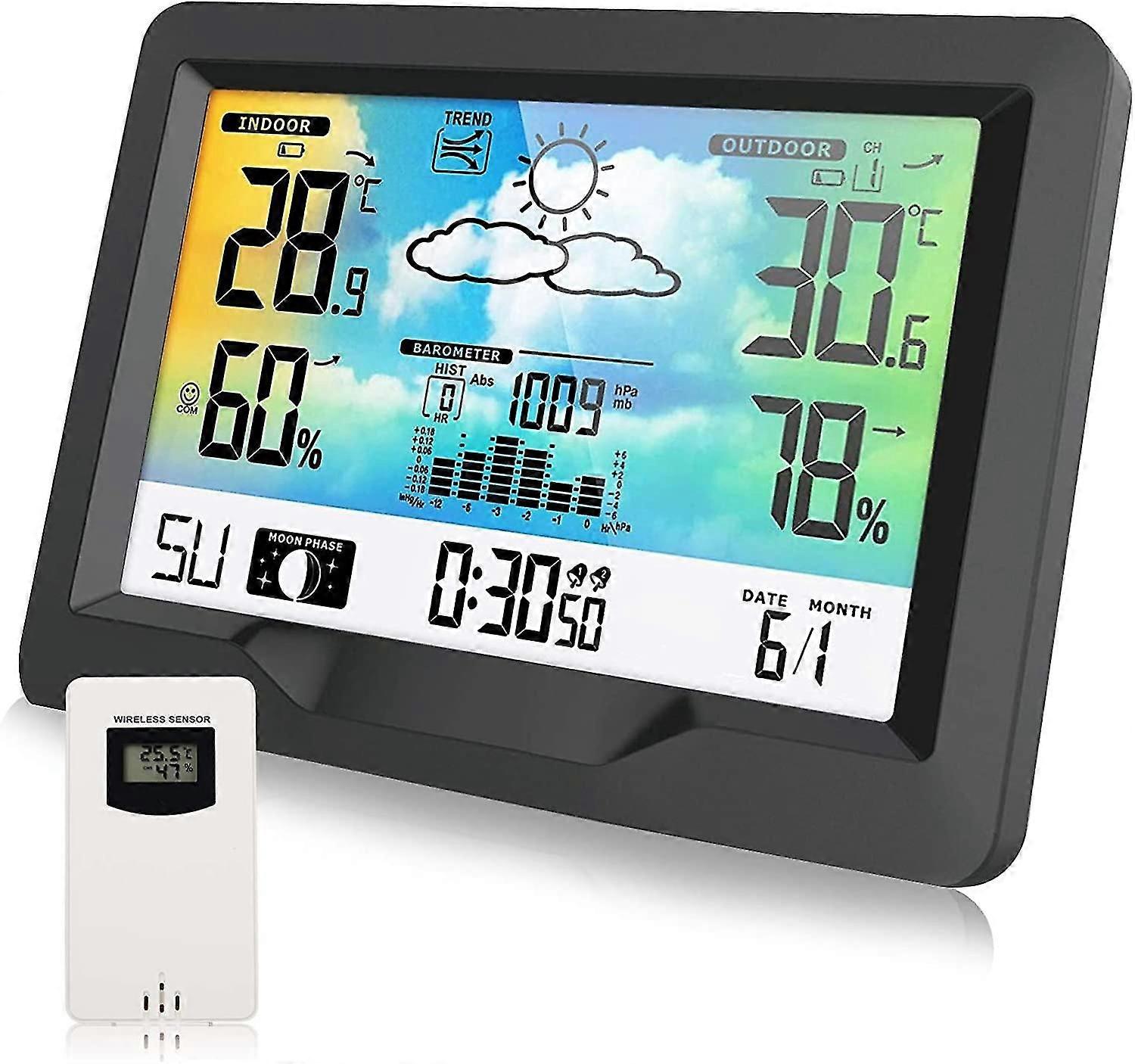 2024,wireless Weather Station, Radio Weather Station With Outdoor Sensor, Multifunction Radio Weather Sta
