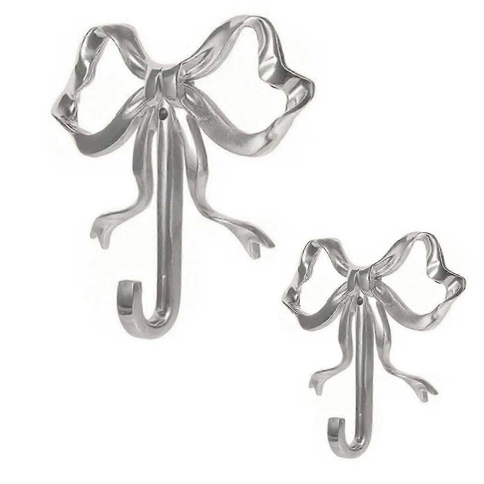 2pcs Bow Knot Wall Hooks Multi-functional Decorative Bows Wall Hook