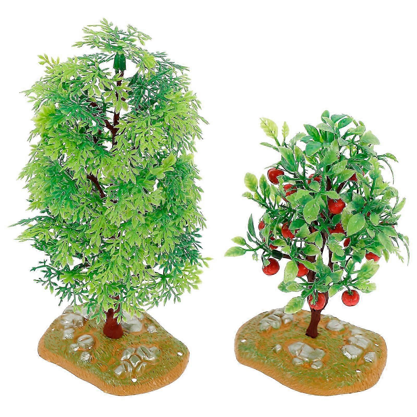 Miniature Green Tree Decoration Kit For DIY Sand Table Projects With Lifelike Design 2Pcs