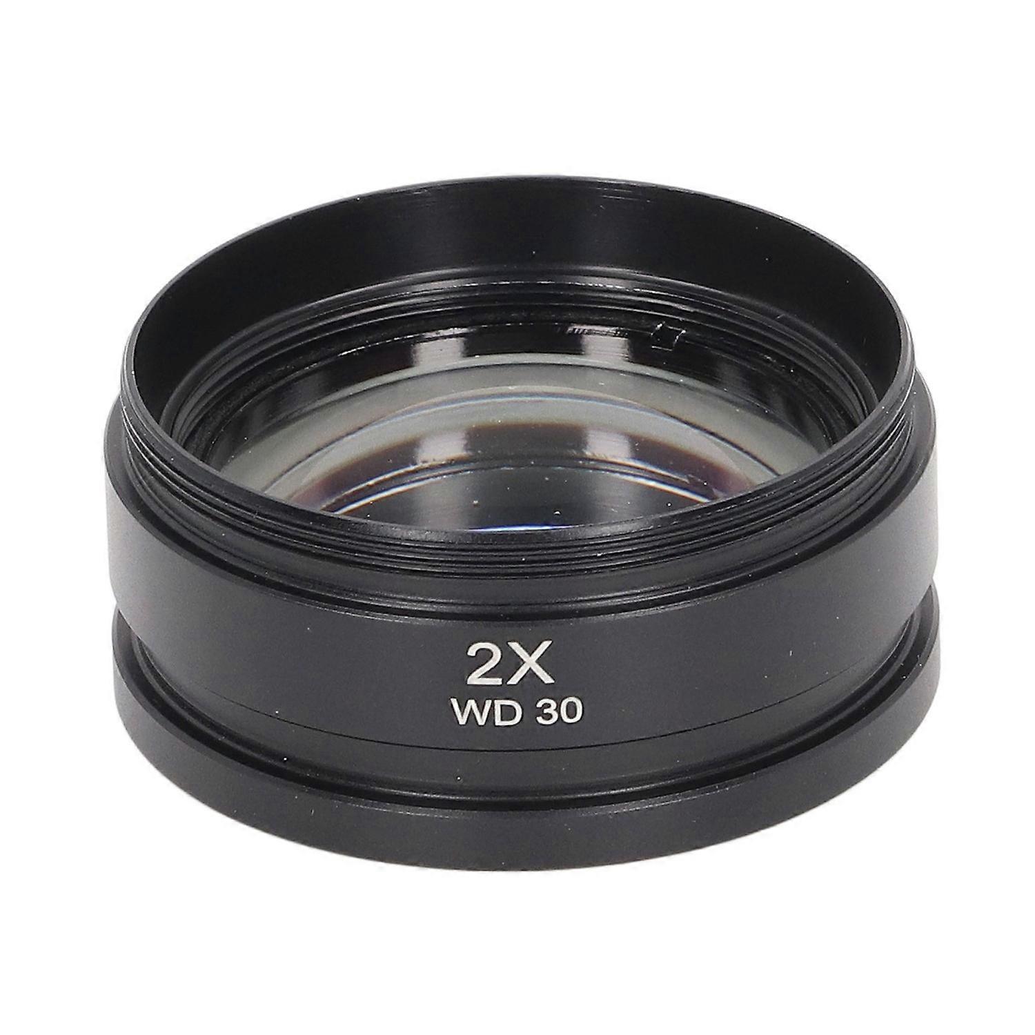 Auxiliary Objective Lens Aluminium Alloy 2X Accessory for Stereo Microscope WD30