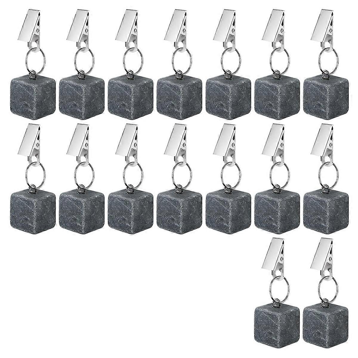 16PCS Tablecloth Weights with Clip, Cube Table Covers Pendant Stones