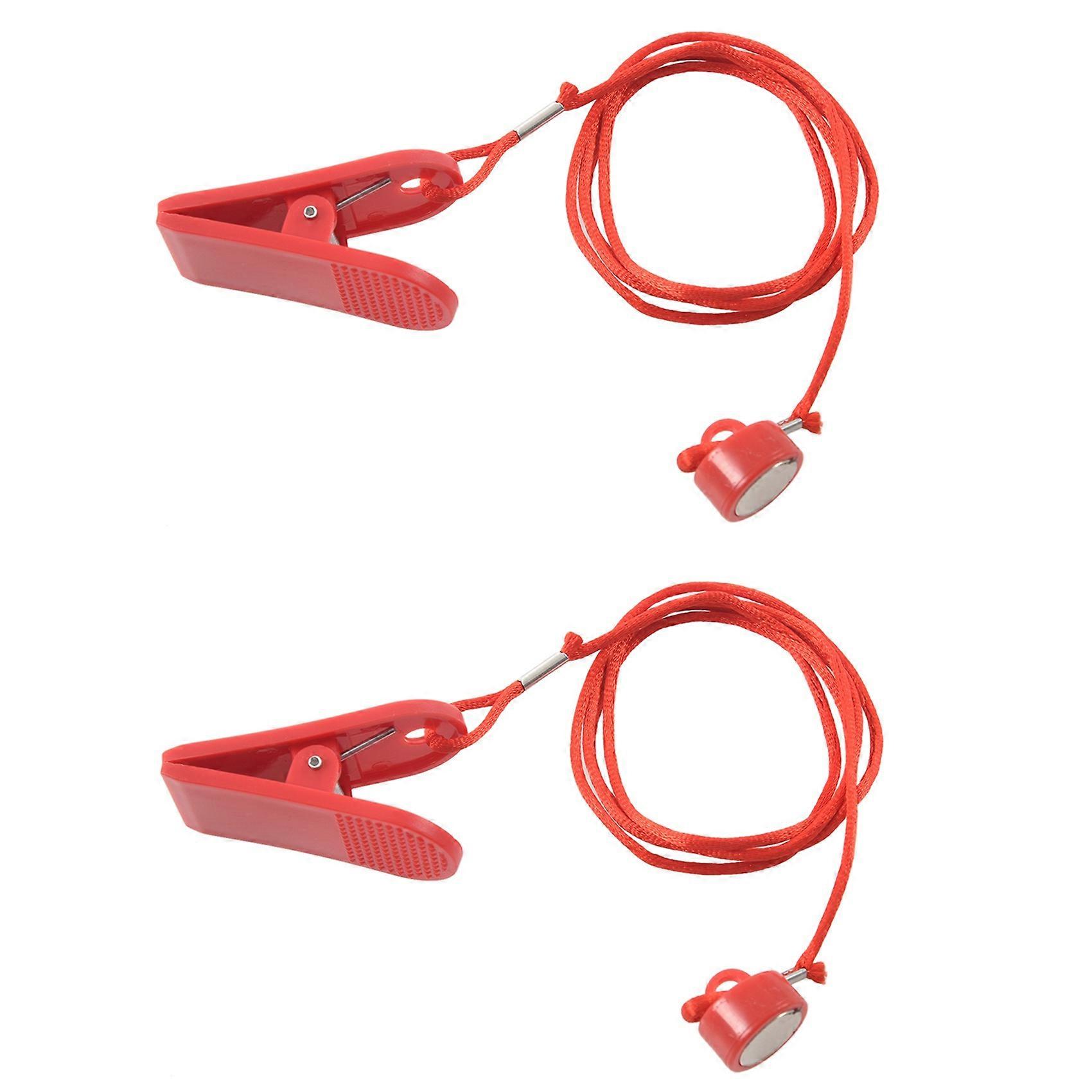 2X Running Machine Safety Key Treadmill Magnetic Switch Lock Fitness Red