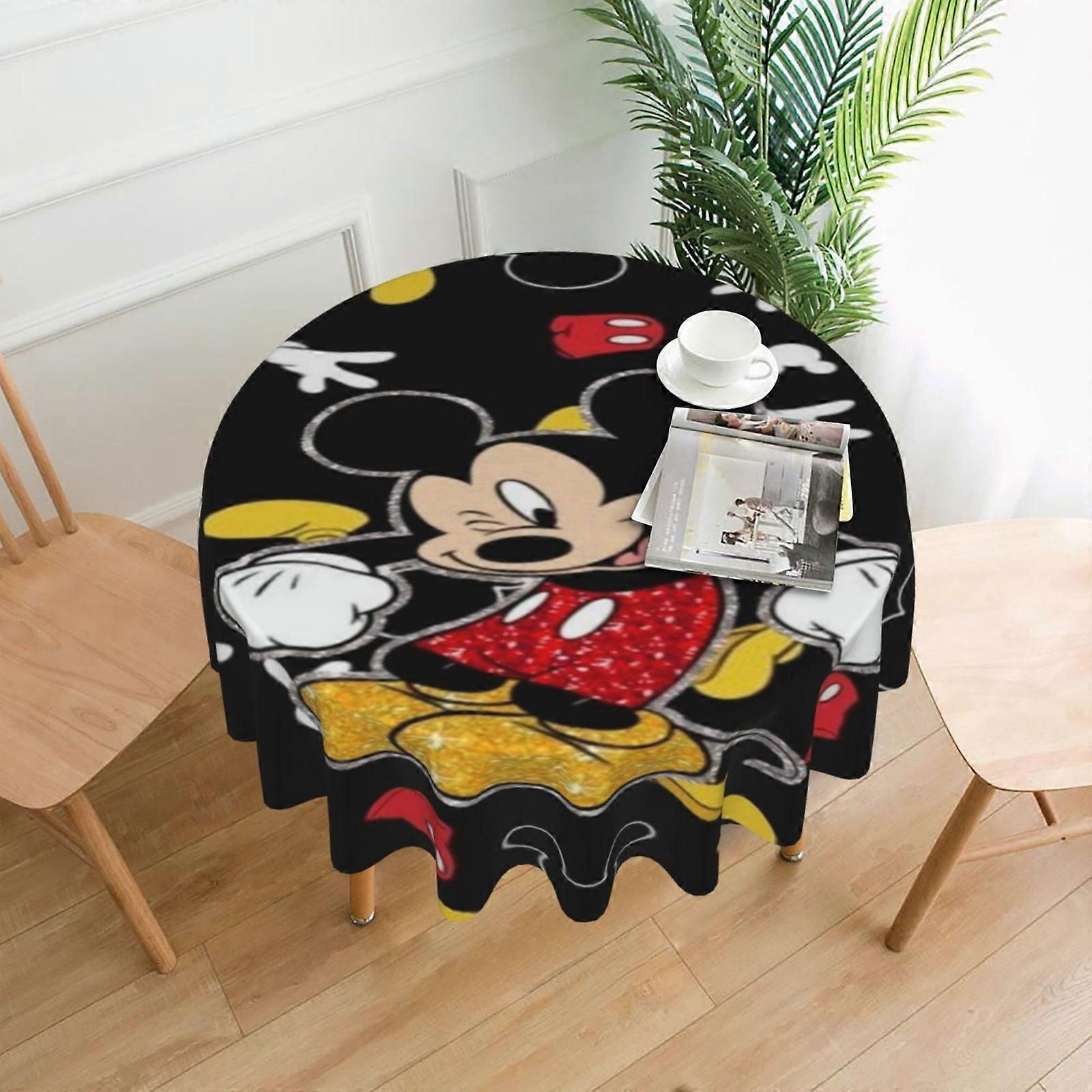 Mickey Mouse Rectangular Tablecloth, Water Resistance Antiwrinkle Spillproof Soft Fabric, 60in, compatible with dining room, parties, holiday dinners