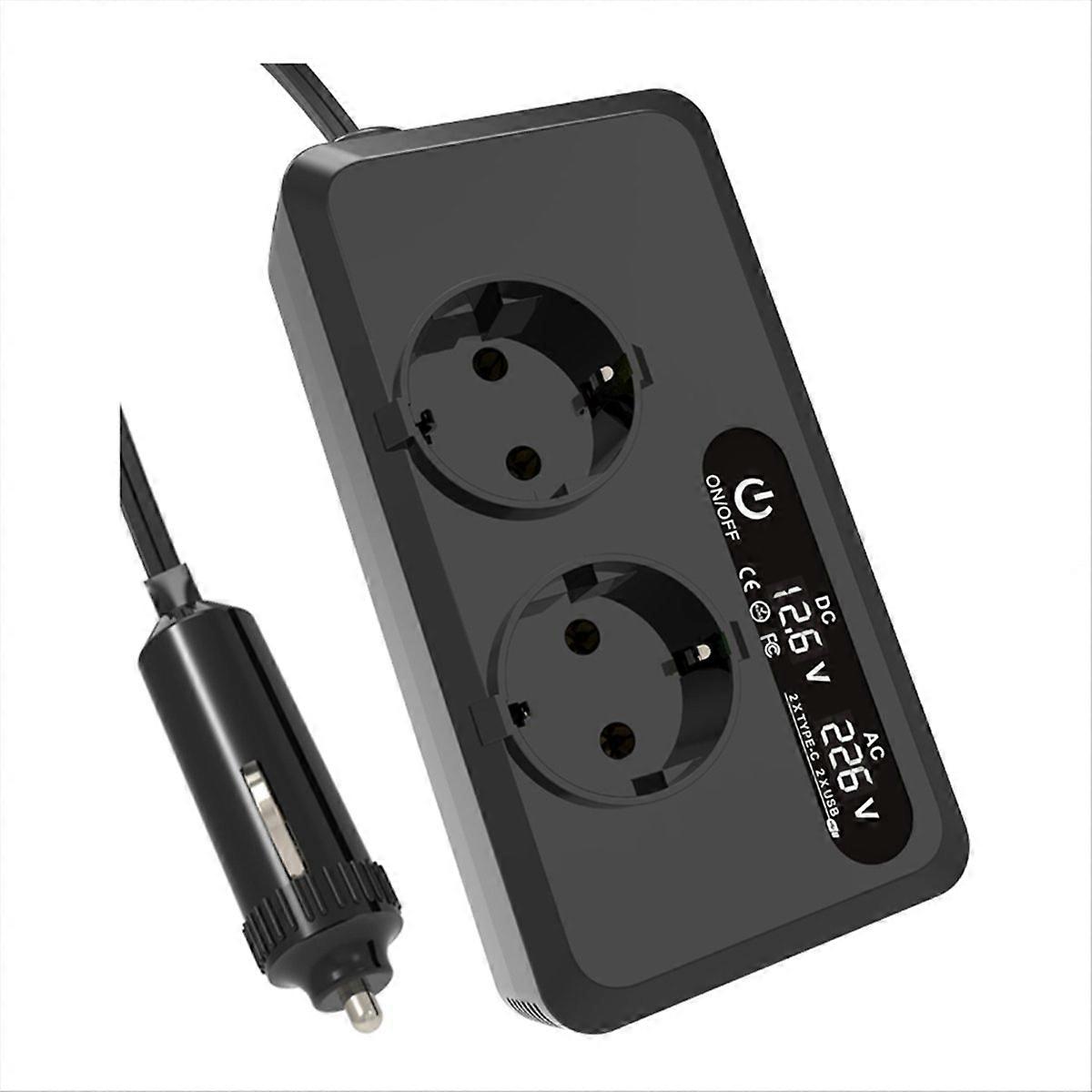 200 W auton invertteri DC 12V - 230V AC-invertterit EU-pistoke