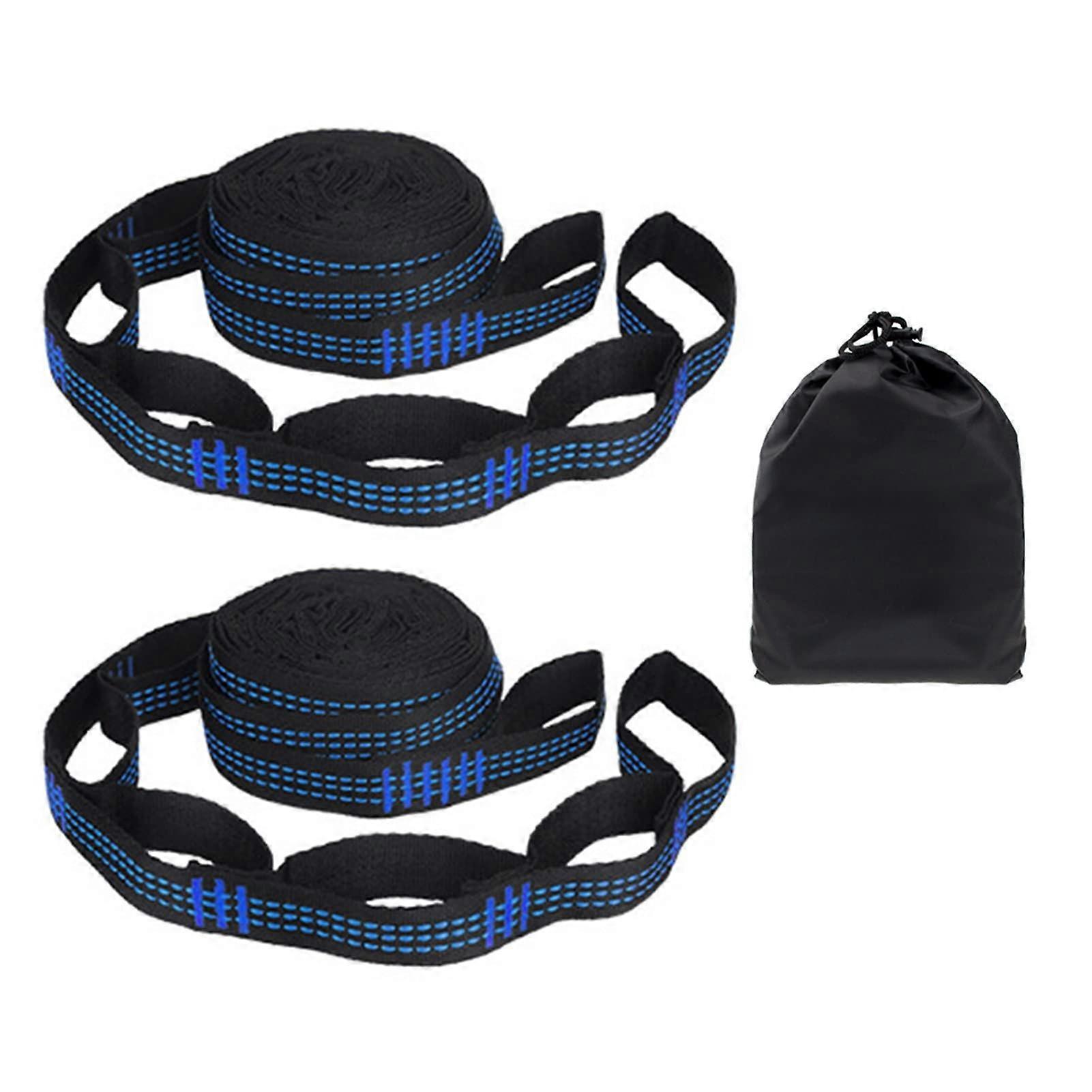 Hammock Straps 2pcs Heavy Duty Adjustable Camping Tree Straps  Load Triple Stitch Blue