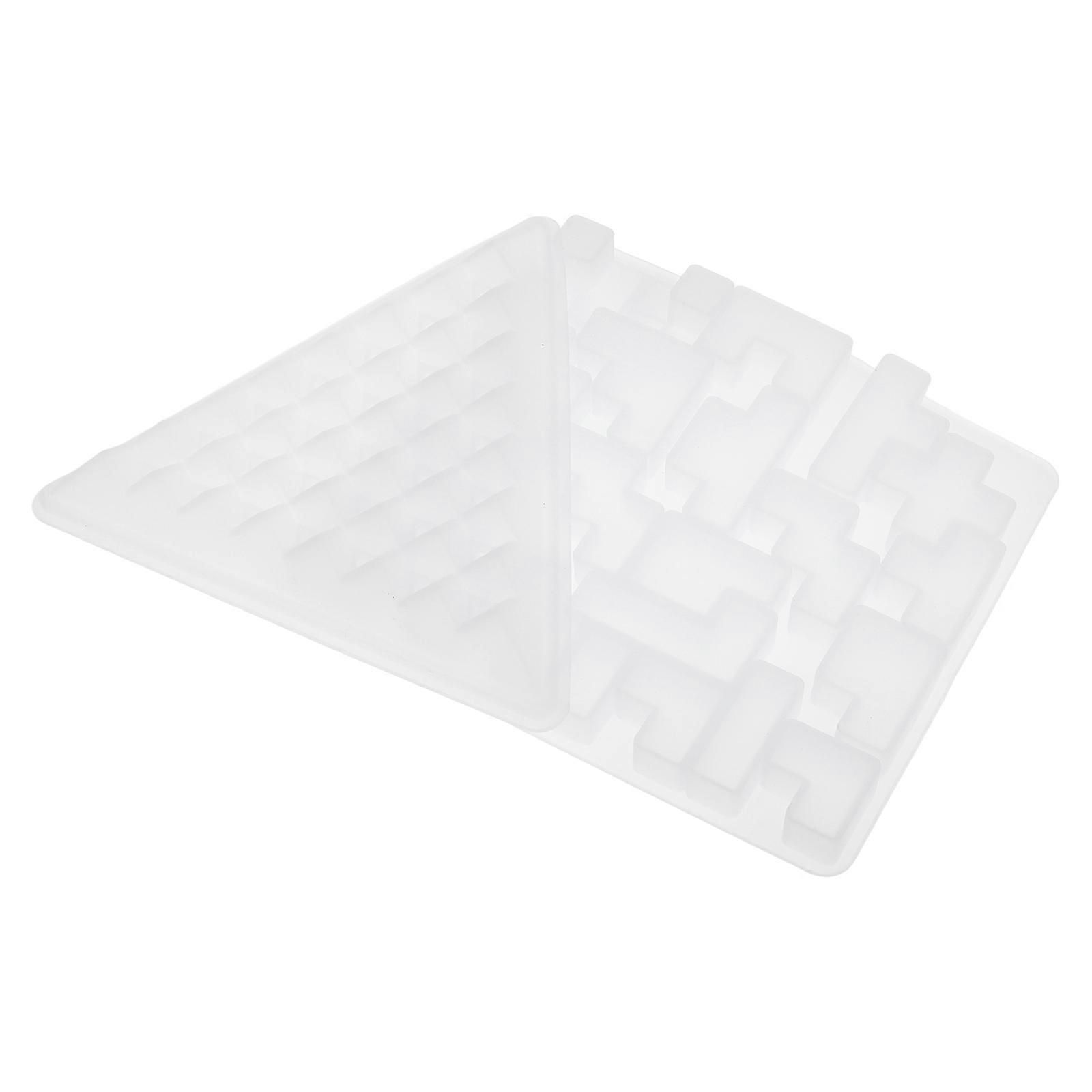 Reusable Pyramid Puzzle Mold for DIY 1Set Flexible Silicone Triangle Casting Toy
