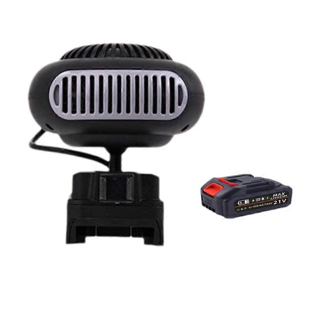 Portable Electric Heater Fan Battery Powered Small Space Heater Adjustable Thermostat Space for Home Office EU Plug