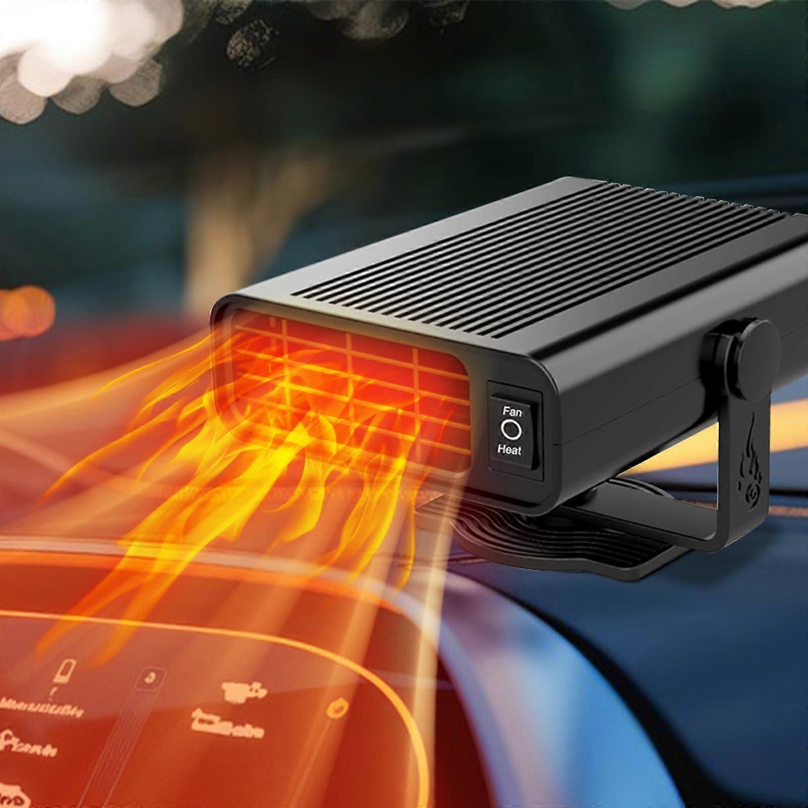 12V Car Heater and Cooling Fan with Fast Heating Defrost, 360° Adjustable Base for SUV RV Truck