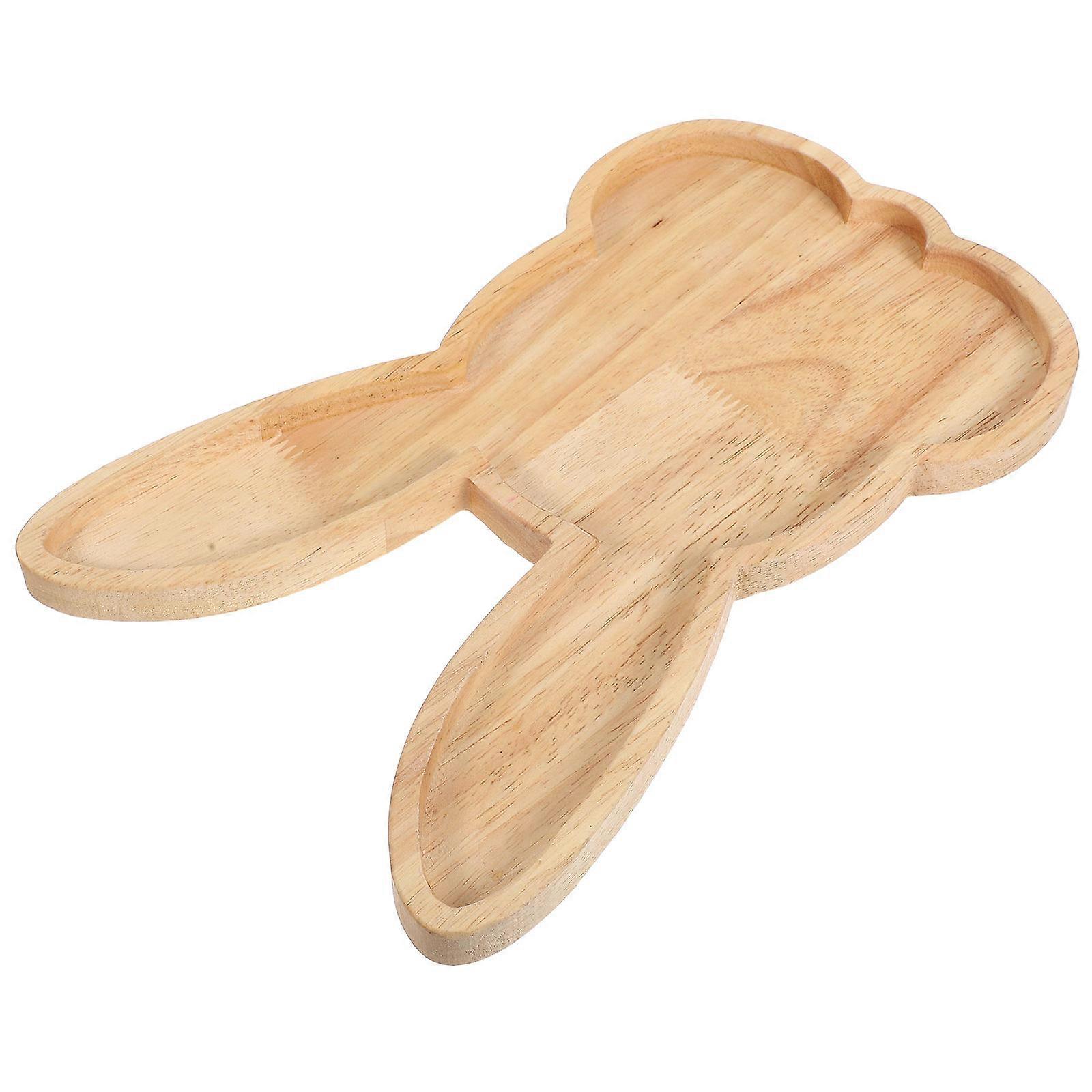 Easter Bunny Wooden Serving Tray for Appetizers Featuring Adorable Bunny Shape