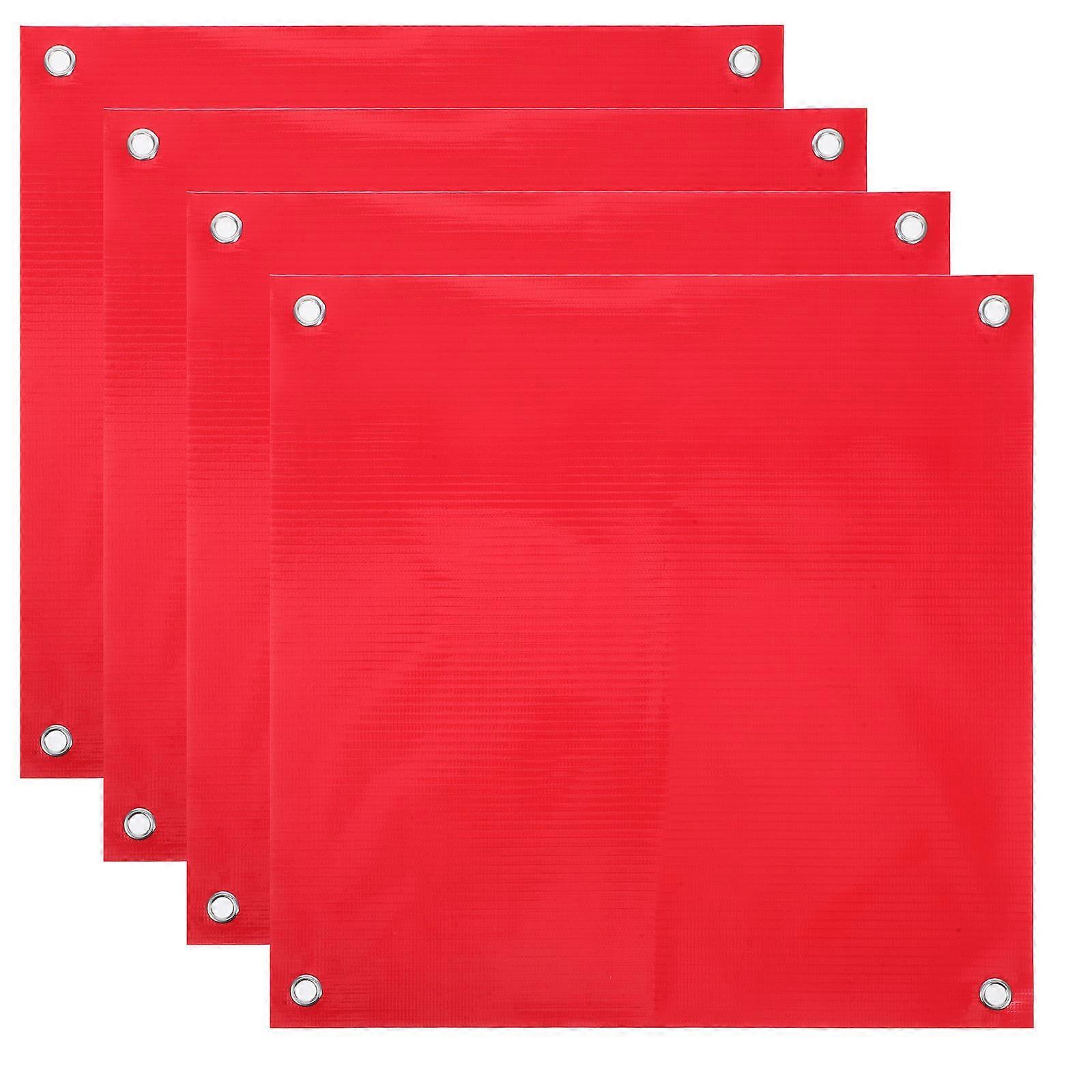 PVC Safety Warning Flag for Traffic Use 4Pcs Red Plastic Emergency Flags