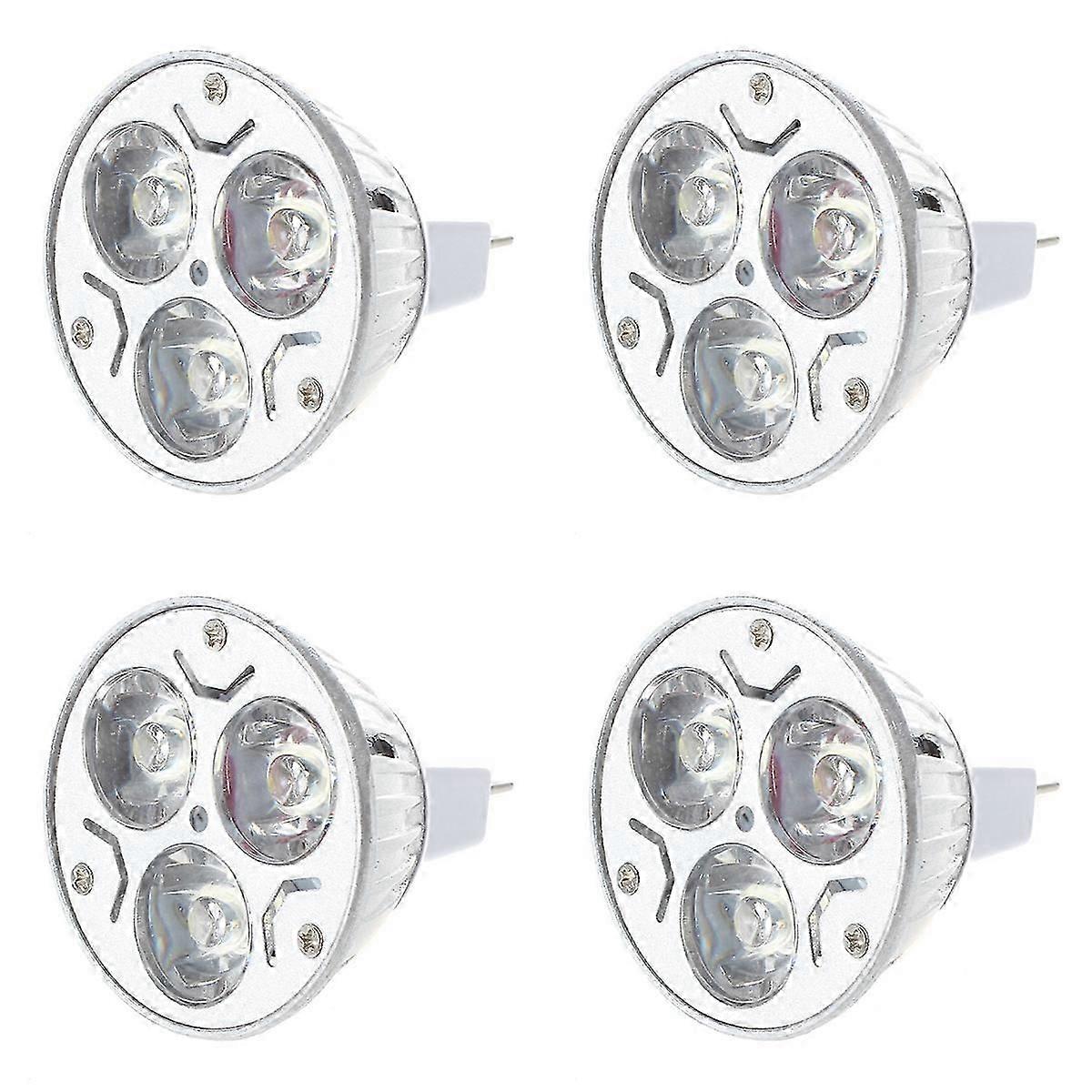 4X MR16 GU5.3 12V Cool White Light Bulb 3X1W