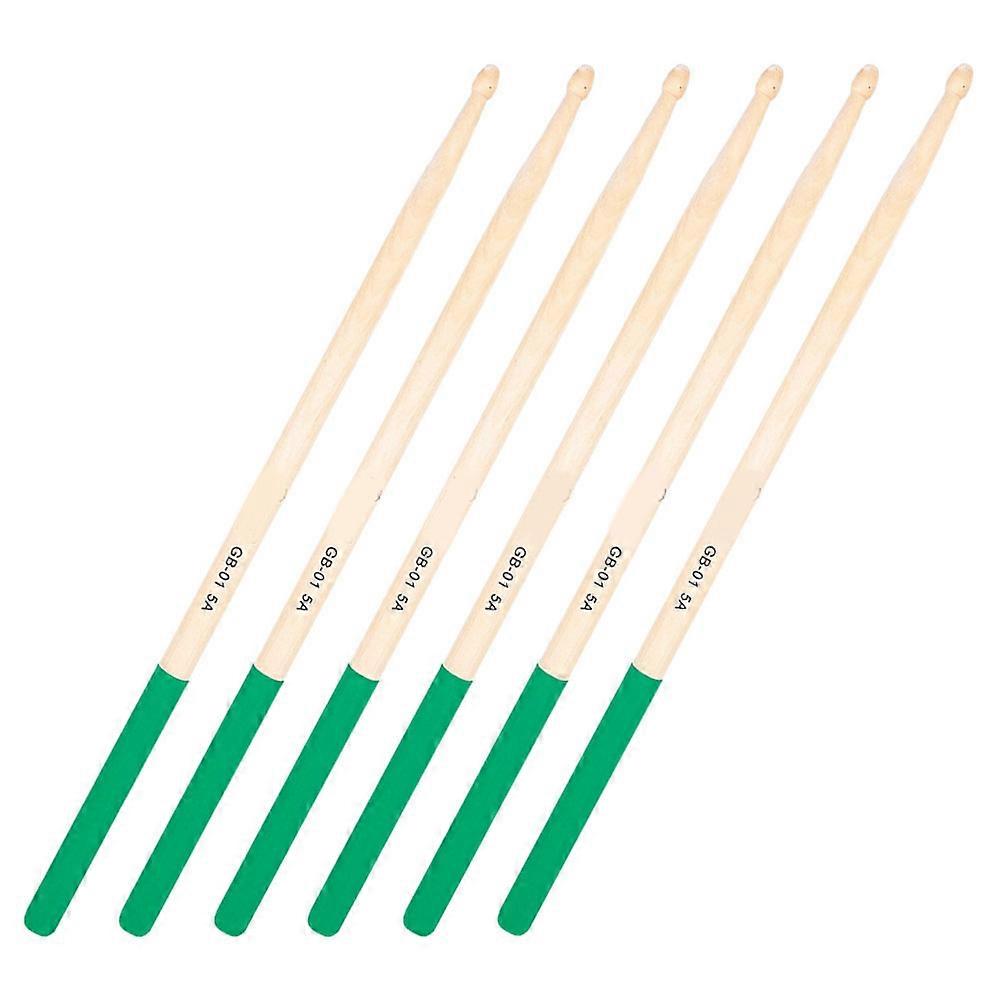 Performance Wooden Drumsticks for Stage Use 12Pairs Green Drumsticks