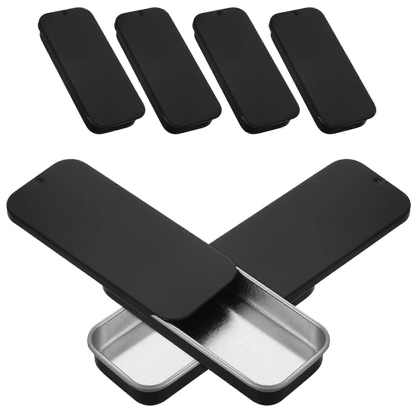 Sliding Lid Tin Containers Portable Rectangular Solid Fragrance Storage 6Pcs