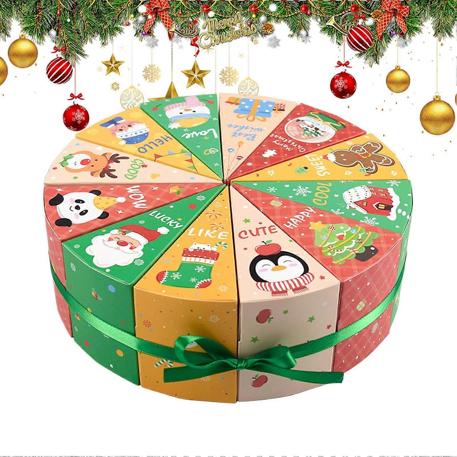Christmas Advent Calendar Boxes 12 Day Countdown Empty Reusable Thick Durable Gift Compartments