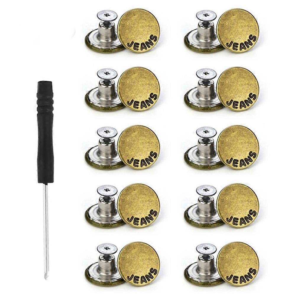 100 Pack Jeans Button Replacement 17mm Removable Jeans Button Accessories