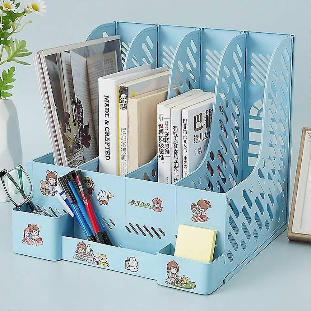 Removable Desktop File Storage Box Book Stand File Column Office Supplies Student Book Stand Bookshelf Compartments