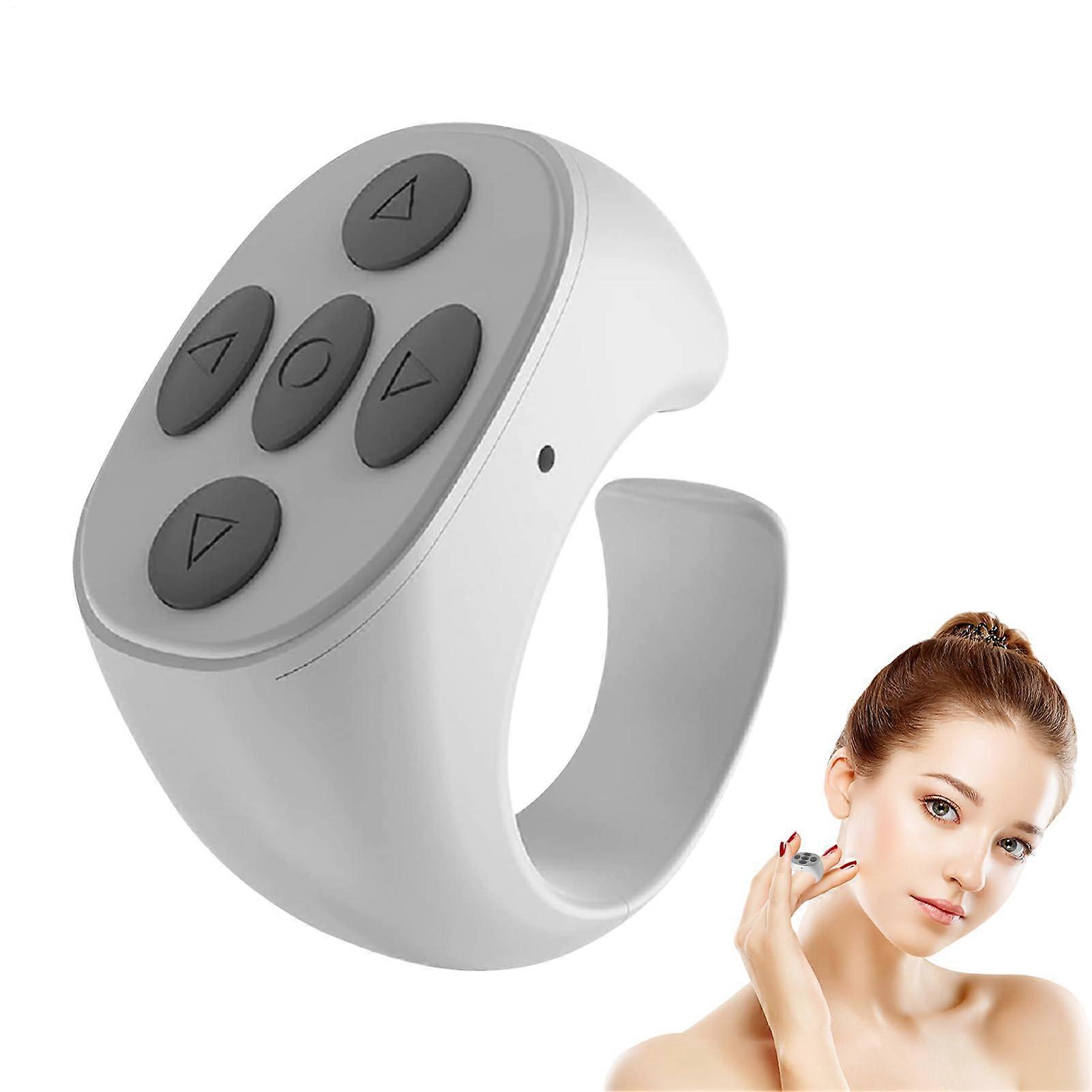 Mobile Phone Remote Control Rechargeable Wireless Camera Shutter Selfie Button Controller Compatible Devices White