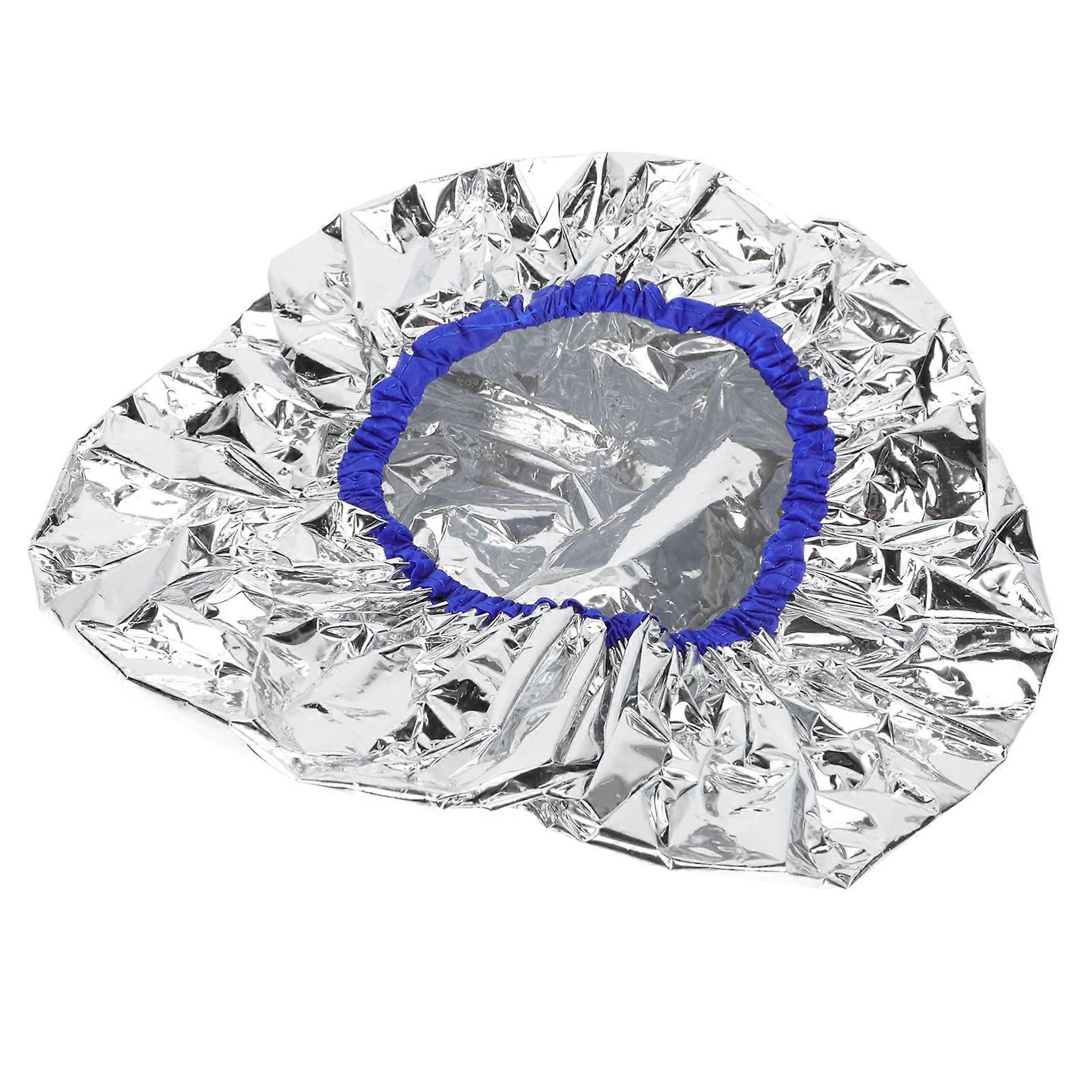 Self Heating Hair Steaming Cap for Deep Conditioning and Heat Therapy, Elastic Silver 26x26cm