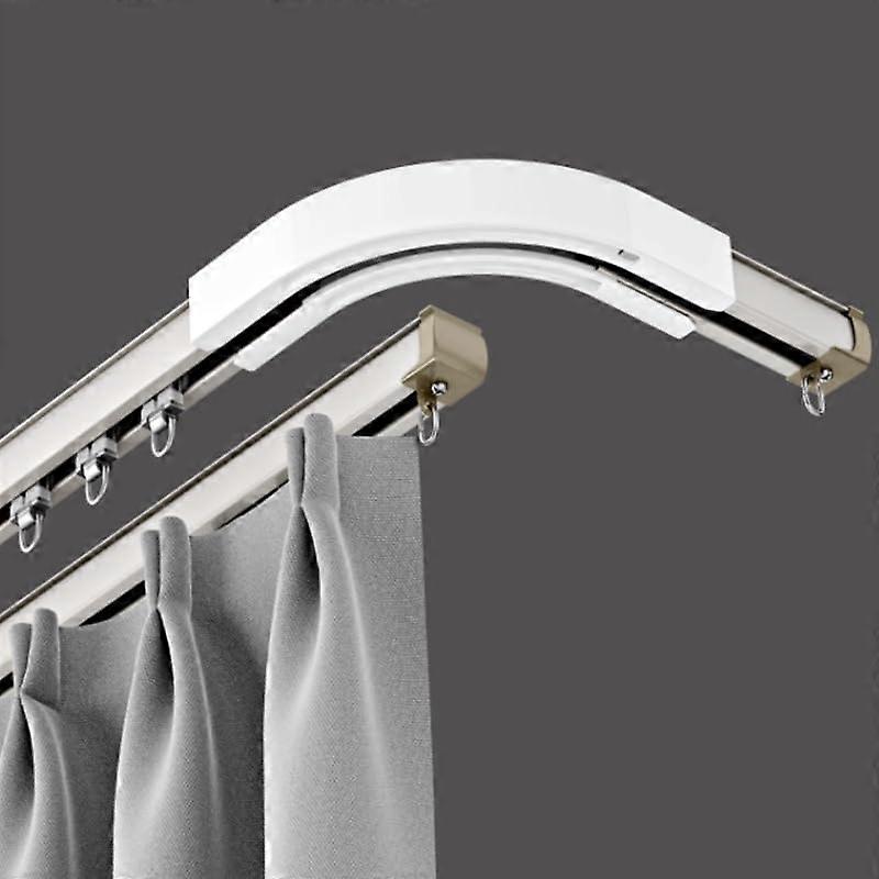 Ceiling Curtain Track Aluminium Alloy Bendable Rail with Mute Rollers Rose Gold 1.5m for Room Divider