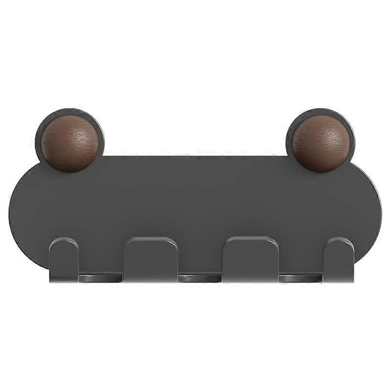 Power Strip Holder Wall Mount Organizer with 4 Hooks, Self Adhesive NoDrill Gray SpaceSaving Design