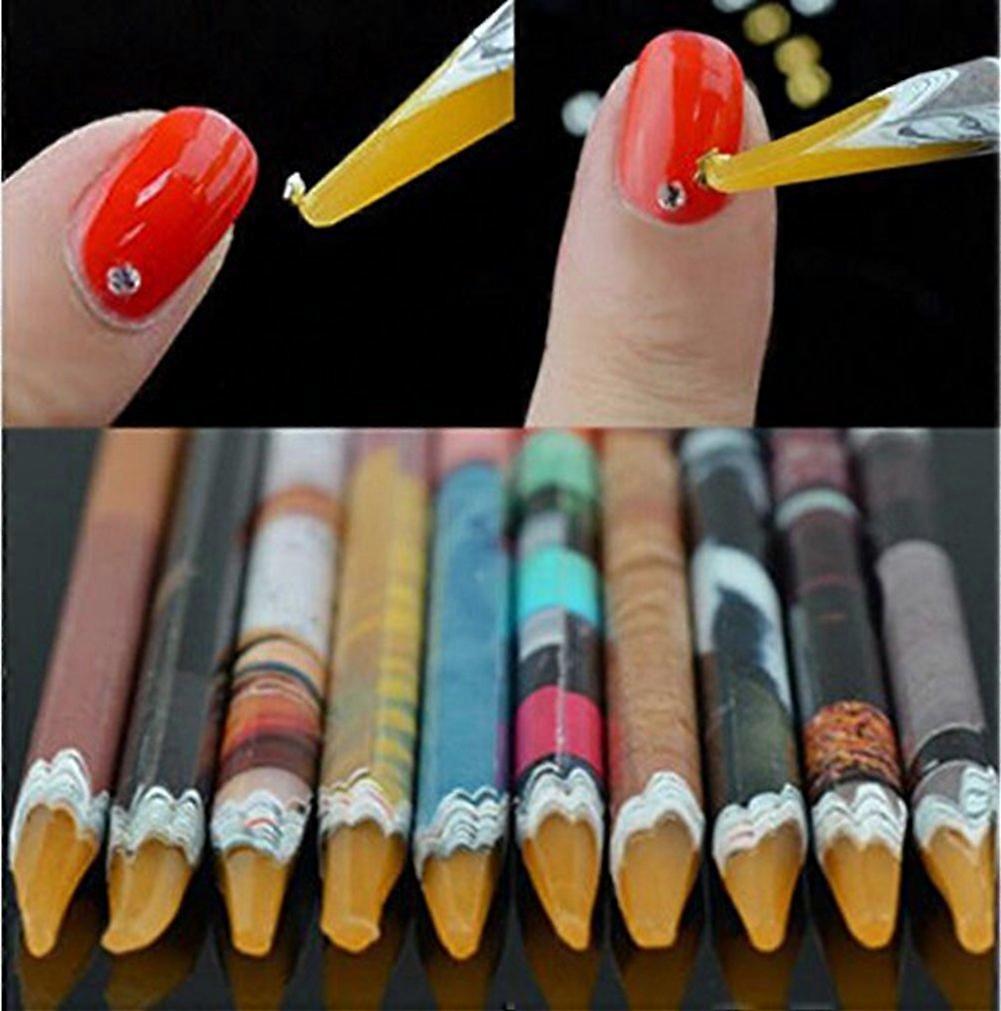 Nail Art Rhinestone Picker Pencil Set 10pcs Wax Tip Tool for Precise Gem and Bead Placement