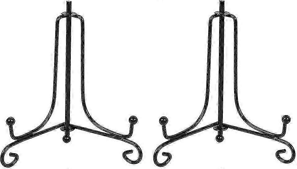 2 Pcs Iron Display Stand,black Iron Easel Plate Display